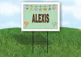 ALEXIS WELCOME BABY GREEN  18 in x 24 in Yard Sign Road Sign with Stand
