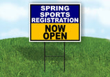 SPORTS REGISTRATION NAVY GOLD SPRING Yard Sign with Stand LAWN SIGN