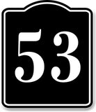 53 Bay Garage Door Plate Field Lane Gate Number BLACK Aluminum Composite Sign