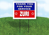 ZURI THANK YOU SERVICE 18 in x 24 in Yard Sign Road Sign with Stand