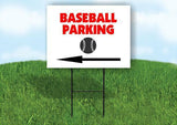 Baseball PARKING LEFT ARROW Yard Sign Road with Stand LAWN SIGN Single sided