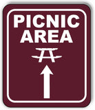 PICNIC AREA DIRECTIONAL UP ARROW CAMPING Aluminum composite sign