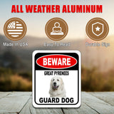 BEWARE GREAT PYRENEES GUARD DOG Metal Aluminum Composite Sign
