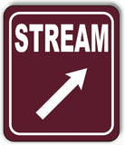 STREAM DIRECTIONAL 45 DEGREES UP RIGHT ARROW CAMPING Aluminum composite sign