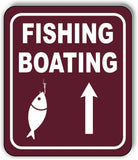 FISHING BOATING DIRECTIONAL UPWARDS ARROW CAMPING Metal Aluminum composite sign