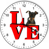 Miniature Pincher Cute Puppy Dog kitchen living room Wall Clock