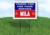 MILA THANK YOU SERVICE 18 in x 24 in Yard Sign Road Sign with Stand