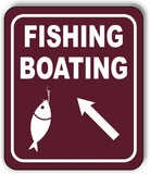 FISHING BOATING DIRECTIONAL 45 DEGREES UP LEFT ARROW Aluminum composite sign