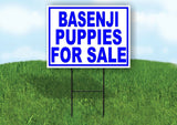 Basenji PUPPIES FOR SALE BLUE Yard Sign Road with Stand LAWN SIGN