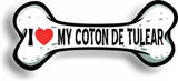 I Love My Coton de Tulear Car Magnet Bumper Sticker 3"x7"