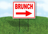 BRUNCH RIGHT ARROW RED 18INX24IN YARD ROAD SIGN W/ STAND