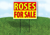 ROSES FOR SALE RED YELLOW Plastic Yard Sign ROAD SIGN with Stand