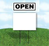 OPEN BLACK 24" X 9" SIGN TOPPER Yard Sign with Stand LAWN SIGN