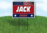 JACK FLAG RED 2024 18inx24in Yard Road Sign w/ Stand