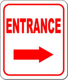 ENTRANCE DIRECTIONAL RED 8 Arrow Variations Metal Aluminum composite sign