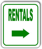 RENTALS DIRECTIONAL GREEN 8 Arrow Variations Metal Aluminum composite sign