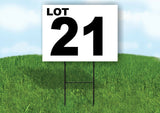 LOT 21 BLACK WHITE Yard Sign with Stand LAWN SIGN