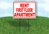 RENT FIRST FLOOR APARTMENT RED WHITE Yard Sign Road with Stand LAWN SIGN