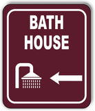 BATH HOUSE DIRECTIONAL ARROW TRAIL 8 Variations Metal Aluminum composite sign