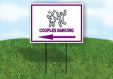 COUPLES DANCING PURPLE ARROW Yard Sign Road with Stand LAWN SIGN Single sided