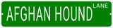 AFGHAN HOUND LANE 24"x6 ALUM COMPOSITE SIGN