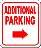 ADDITIONAL PARKING DIRECTIONAL RED 8 Arrow Variations Aluminum composite sign