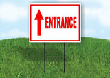 Entrance STRAIGHT arrow red Yard Sign with Stand LAWN SIGN