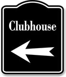 Clubhouse Golf Course Left Arrow BLACK Aluminum Composite Sign