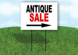 ANTIQUE SALE RIGHT ARROW BLACK Yard Sign Road with Stand LAWN SIGN Single sided