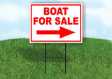 BOAT FOR SALE RIGHT arrow red Yard Sign Road with Stand LAWN SIGN Single sided