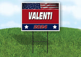 VALENTI FLAG RED 2024 18inx24in Yard Road Sign w/ Stand