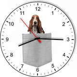 Basset Hound Dog In Your Pocket Puppy Dog kitchen living room Wall Clock