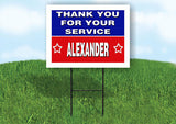 ALEXANDER THANK YOU SERVICE 18 in x 24 in Yard Sign Road Sign with Stand