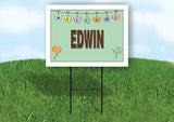 EDWIN WELCOME BABY GREEN  18 in x 24 in Yard Sign Road Sign with Stand
