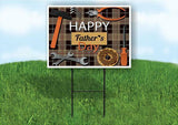 HAPPY FATHERS DAY TOOLS Sign ROAD SIGN with Stand LAWN POSTER