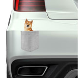Shiba Inu Dog in pocket Fridge Car Magnet Bumper Sticker App size 4"x7"