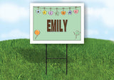 EMILY WELCOME BABY GREEN  18 in x 24 in Yard Sign Road Sign with Stand