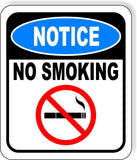 NOTICE NO SMOKING CROSSED Metal Aluminum composite sign