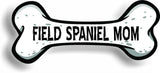 Dog Mom Field Spaniel Bone Car Magnet Bumper Sticker 3"x7"