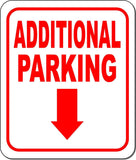 ADDITIONAL PARKING DIRECTIONAL RED 8 Arrow Variations Aluminum composite sign