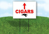 CIGARS  MUSTACHE STRAIGHT  ARROW Yard Sign with Stand LAWN SIGN