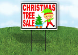 CHRISTMAS TREE SALE ELF TREE Yard Sign with Stand LAWN SIGN
