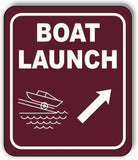 BOAT LAUNCH DIRECTIONAL 45 DEGREES UP RIGHT ARROW Metal Aluminum composite sign