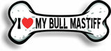 I Love My Bull Mastiff Car Magnet Bumper Sticker 3"x7"
