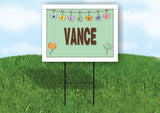 VANCE WELCOME BABY GREEN  18 in x 24 in Yard Sign Road Sign with Stand