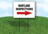 INSPECTIONS RIGHT ARROW RED_ MARYLAND Yard Sign with Stand LAWN SIGN