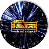 Best Sign Language Interpreter Star Galaxy Space Kitchen Living room Wall Clock