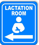 LACTATION ROOM LEFT ARROW WHITE Metal Aluminum composite sign