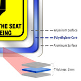 PLEASE MEN LIFT UP THE SEAT BEFORE PEEING Metal Aluminum Composite bathroom Sign