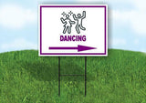 DANCING PURPLE ARROW RIGHT Yard Sign Road with Stand LAWN SIGN Single sided